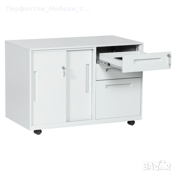 Комбиниран метален кардекс с 3 чекмеджета и плъзгащи се  врати,за под бюро , снимка 1