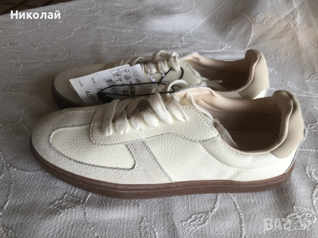Маратонки  / сникърси / спортни обувки Reserved, естествена кожа, 42 номер, бели, нови с етикет, снимка 5 - Маратонки - 53486428
