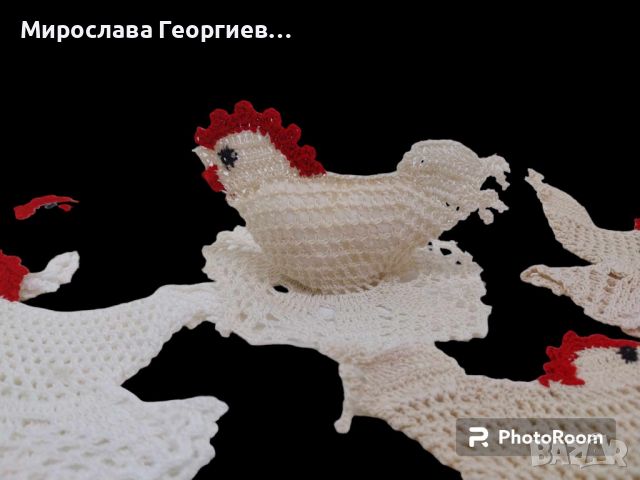 Ръчно плетени на една кука кокошчици, снимка 3 - Декорация за дома - 45154939