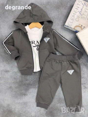 Детски комплект Prada   3 части   3-6/6-9/9-12/12-18/18-24м , снимка 2 - Комплекти за бебе - 53284430