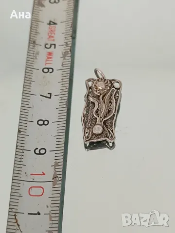 Красива сребърна висулка филигран , снимка 3 - Колиета, медальони, синджири - 50347504