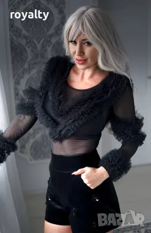 Дамско боди с тюл