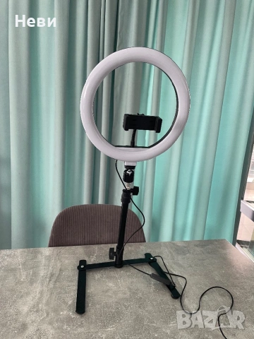 Ринг лампа с държач за телефон и стойка - 360° въртене, снимка 6 - Селфи стикове, аксесоари - 54172494