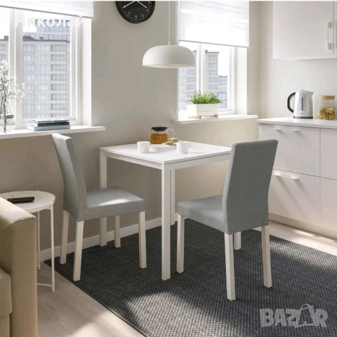 Трапезна Маса IKEA MELLTORP 75x75x72 см - Бяла с метални крака, снимка 6 - Маси - 52680843