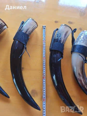 Викингски рог за пиене XXXXL с кожен кобур, снимка 3 - Декорация за дома - 50842793