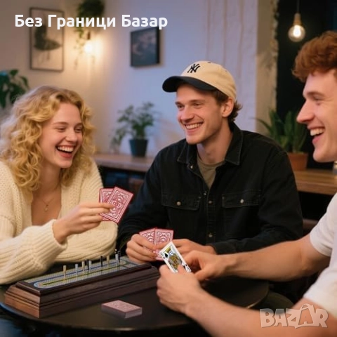 Нов Луксозен дървен сет за Cribbage с 3 писти, карти и метални пинове, снимка 6 - Настолни игри - 52077297