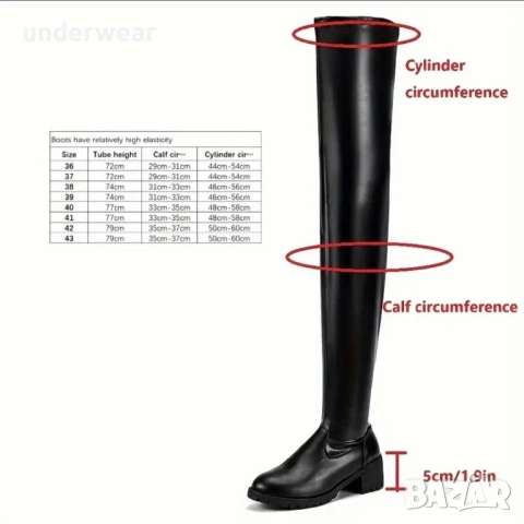 Кожени чизми над коляно номер 43, снимка 5 - Дамски ботуши - 50684781