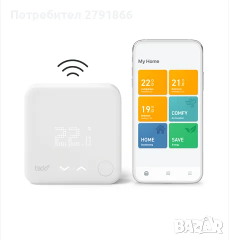 tado° безжичен температурен сензор - Wifi допълнителен продукт за интелигентен радиаторен термостат, снимка 3 - Други - 48669984