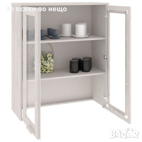 Надстройка за шкаф, бяла, 85x35x100 см, бор масив, снимка 2 - Шкафове - 45368072