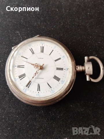 Швейцарски джобен часовник с посребрени капаци 1905г. - 10 РУБИНА, снимка 11 - Джобни - 48925860