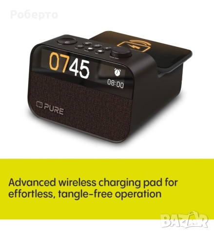 Pure будилник, зарядна станция радио, лампа в едно, снимка 7 - Друга електроника - 52955904