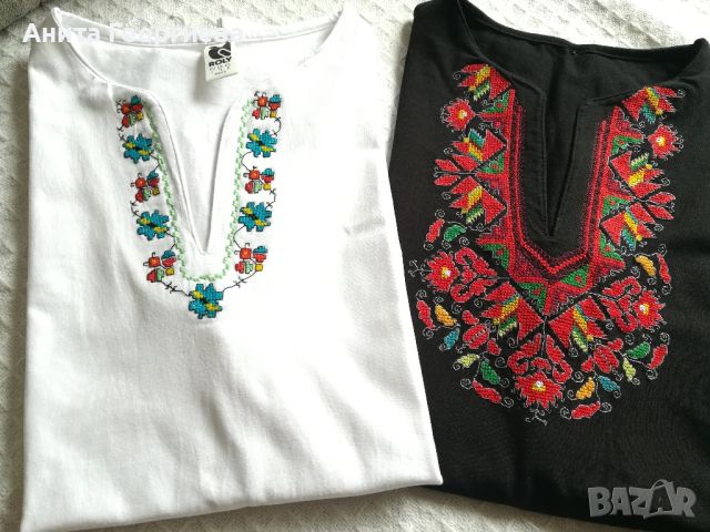 Ръчно бродирани дамски блузи с мотиви от български шевици , снимка 8 - Ризи - 28875910