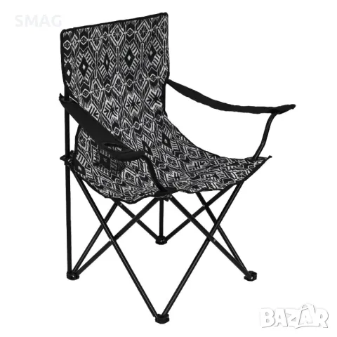Къмпинг Стол Сгъваем Черен Ацтек с Калъф 54х54х85см S_1248553