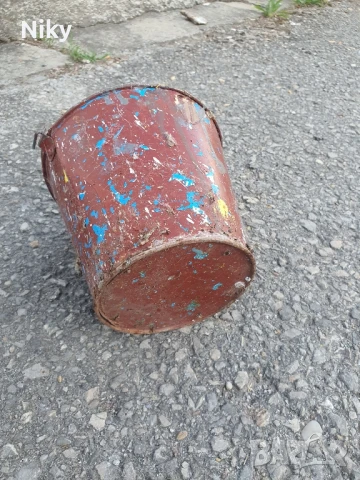 Стара метална детска кофичка, снимка 3 - Антикварни и старинни предмети - 50786216