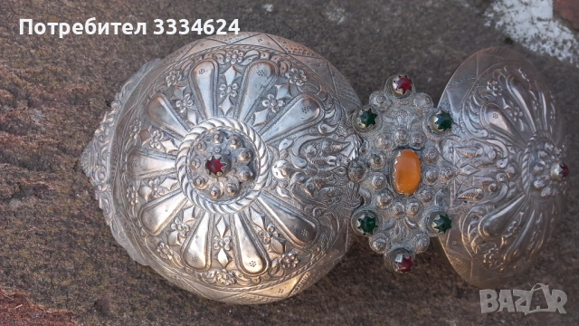 Голяма Кюстендилска сребърна пафта пафти, снимка 2 - Антикварни и старинни предмети - 53623545