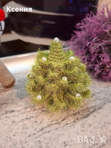 Плетена играчка Елха/малка/, Коледно дърво, ръчно изработени, Подарък за Коледа, снимка 4 - Плюшени играчки - 52098164