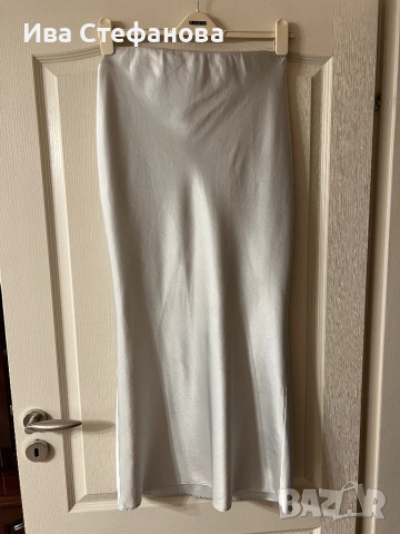 Нова елегантна дълга пола сатен сатенена трапец тип русалка ластик на кръста , снимка 3 - Поли - 51935634