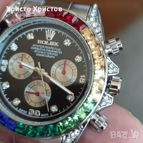 Мъжки луксозен часовник Rolex Daytona Rainbow 🌈 Steel , снимка 13 - Мъжки - 47008744