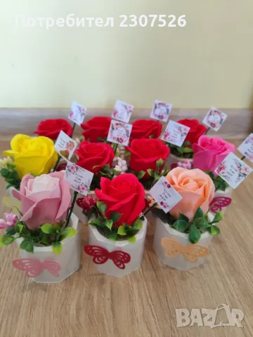 Кашпи с рози, снимка 4 - Подаръци за рожден ден - 49093423