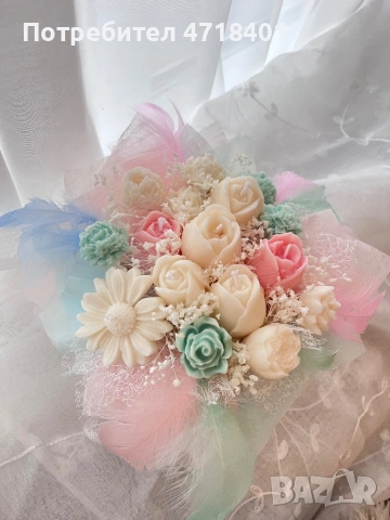Букети в кутия от соев восък, снимка 6 - Подаръци за жени - 53215882