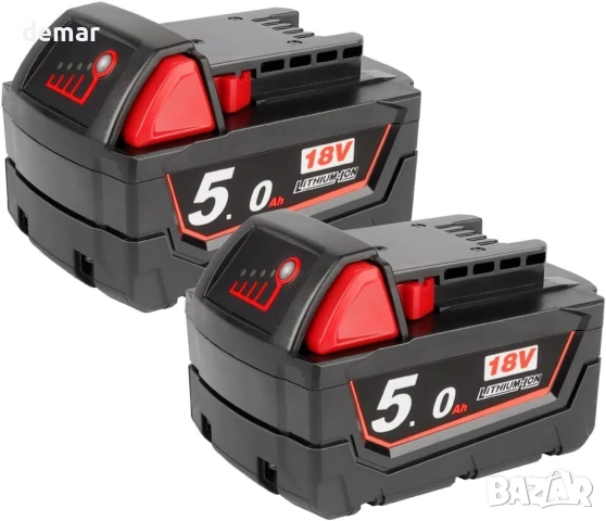 P0WER ELEKTR0 2 x 5.0Ah литиево-йонна батерия за инструменти Milwaukee M18 18V