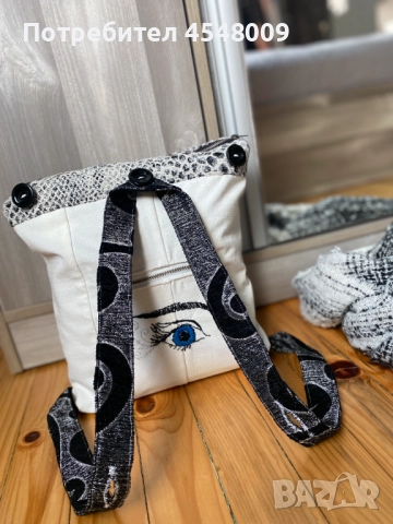 Ръчна изработка - нестандартна чанта-раница, снимка 2 - Чанти - 52343228