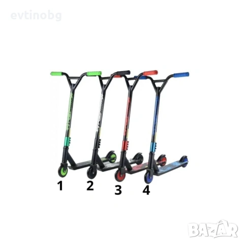 Усилена тротинетка за трикове с метална спирачка и гумени ръкохватки., снимка 7 - Велосипеди - 53836274