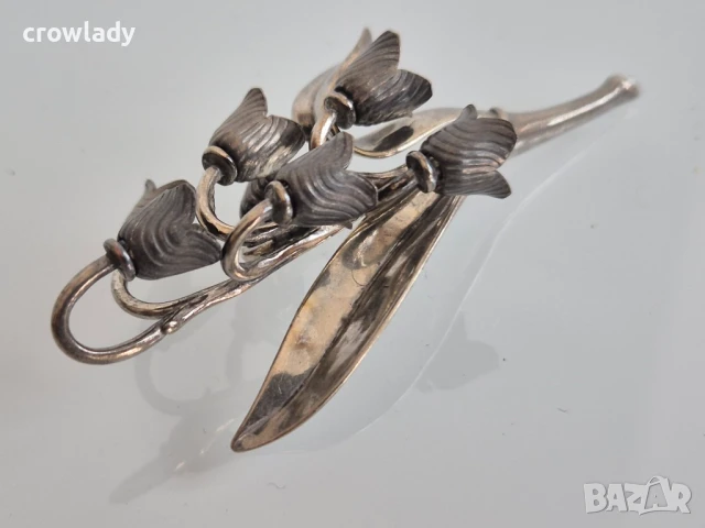 Цвете Красива сребърна момина сълза ръчна авторска изработка 2, снимка 4 - Антикварни и старинни предмети - 51104889