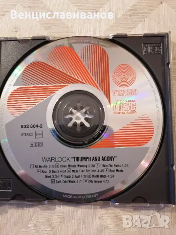 WARLOCK - TRIUMF AND AGONY / CD ORIGINAL , снимка 3 - CD дискове - 49666235