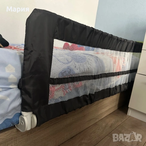 Защитна преграда за детско легло KESSER, Сив, 180 х 44 см, снимка 2 - Бебешки легла и матраци - 54187194