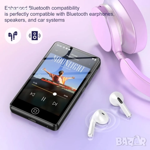 MP3 плейър с Bluetooth и WiFi, MP3 и MP4 плейъри с 4.02-инчов сензорен екран и високоговорител, снимка 3 - MP3 и MP4 плеъри - 52107749