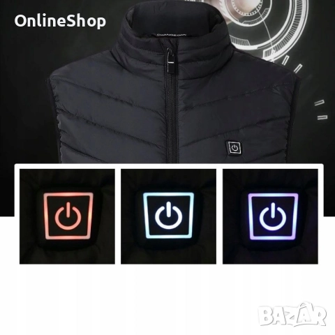 Електрически отопляем елек , 9 зони , Usb захранване,черен, снимка 2 - Елеци - 52259666