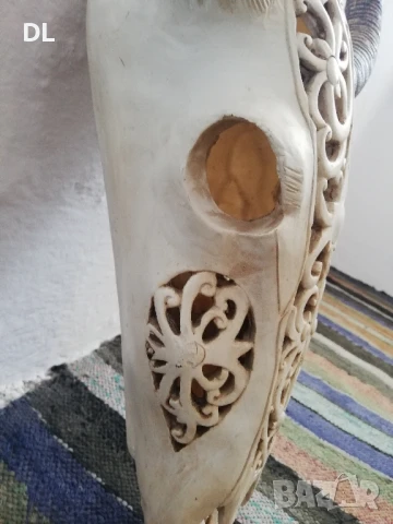 Резбован череп с разглобяеми Рога, снимка 5 - Декорация за дома - 50574311