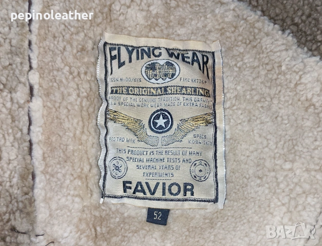 Flying Wear Оригинално Пилотско Кожено Яке от истинска агнешка кожа, тип В-3, размер US 52 / 3ХL, снимка 5 - Якета - 52794358