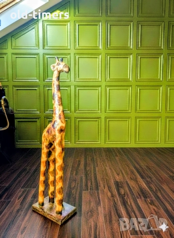 Дървен жираф , снимка 2 - Декорация за дома - 52980551