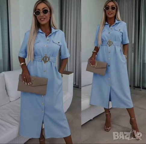 рокля с колан , снимка 2 - Рокли - 51629455