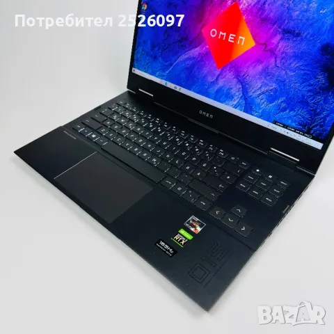 HP Omen 15/QHD 165Hz/Ryzen 7 5800H/RTX 3060/16GB RAM/512GB NVMe, снимка 4 - Лаптопи за игри - 47902437