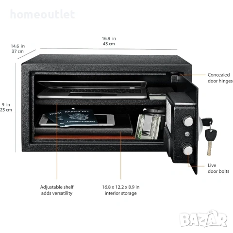 ПРОМО Сейф за сигурност с електронно заключване и авариен достъп SECURITY SAFE B01BGY6GPG, снимка 6 - Друга електроника - 53721320
