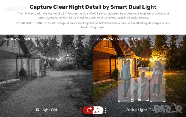 ANNKE C800 4K Външна PoE IP Bullet Камера за сигурност Разпознаване на хора и превозни средства , снимка 3 - IP камери - 50192413