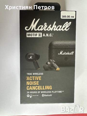 ЧИСТО НОВИ !!! Marshall MOTIF II A.N.C. - черни Bluetooth слушалки, снимка 1 - Слушалки и портативни колонки - 46183819