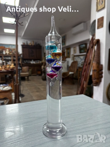 Галилеев термометър №8079 , снимка 3 - Антикварни и старинни предмети - 54076480