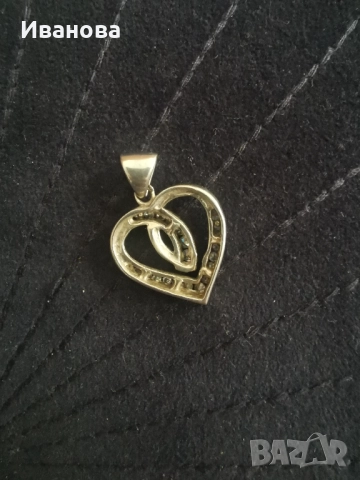 Сребърна висулка сърце, снимка 3 - Колиета, медальони, синджири - 52350562