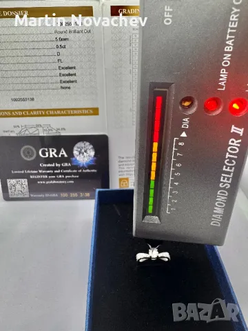 Сребърен пръстен с мойсанит (Диамант) 0.5 карата, снимка 12 - Пръстени - 50101893