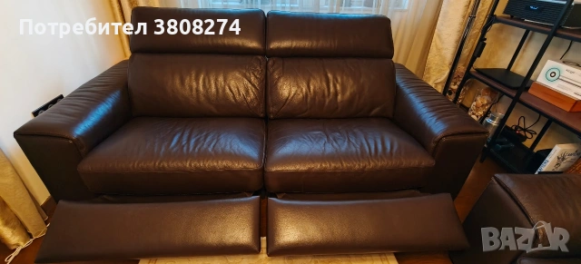 Италиански кожени дивани с релакс механизъм 2 броя , снимка 2 - Дивани и мека мебел - 53780578