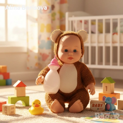 Интерактивна кукла бебе с костюм на животно – говори, смее се и плаче (30 см), снимка 4 - Кукли - 53211113