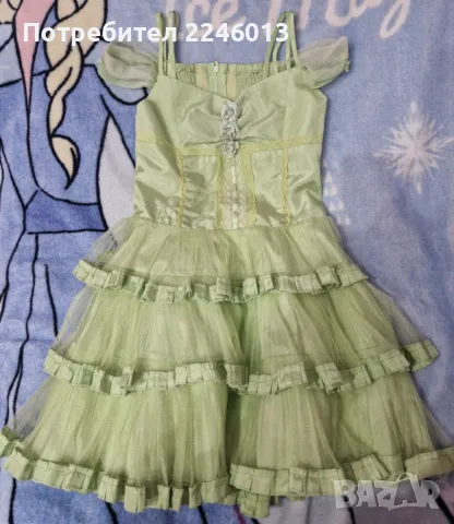 Зелена официална рокличка за 8-9год., снимка 1