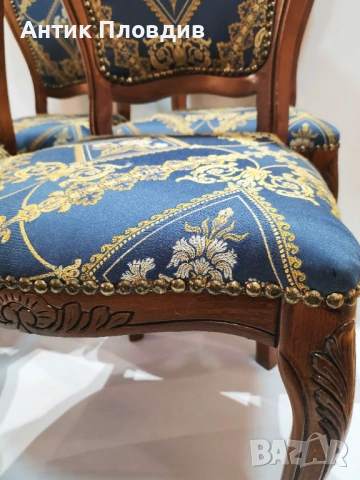 Комплект 4 трапезни стола в стил Луи XV, снимка 3 - Столове - 53440461