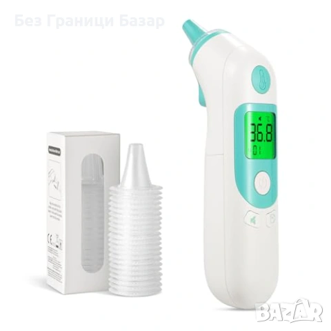 Нов Дигитален ушен термометър 1s, 3-цветна аларма, Mute, 40 памет
