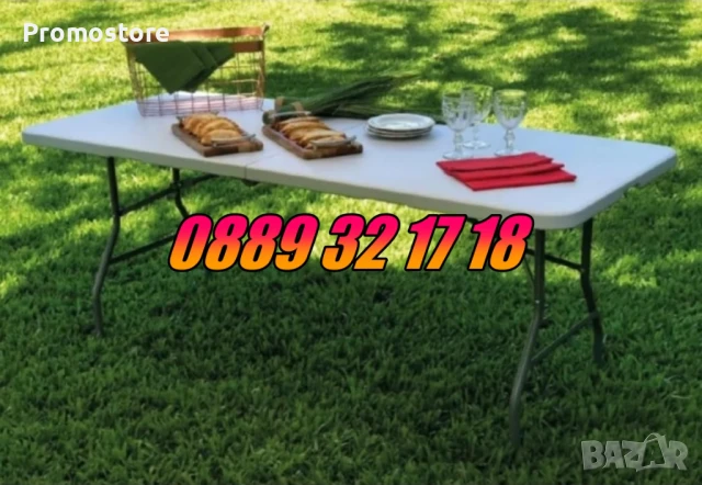 Сгъваема маса за кетъринг, градинска маса 180/74 см, къмпинг маса , снимка 2 - Градински мебели, декорация  - 51313646
