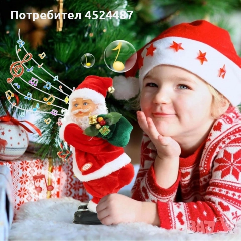Танцуващ Дядо Коледа с музика и светлини – празнично настроение у дома, снимка 4 - Декорация за дома - 52428144